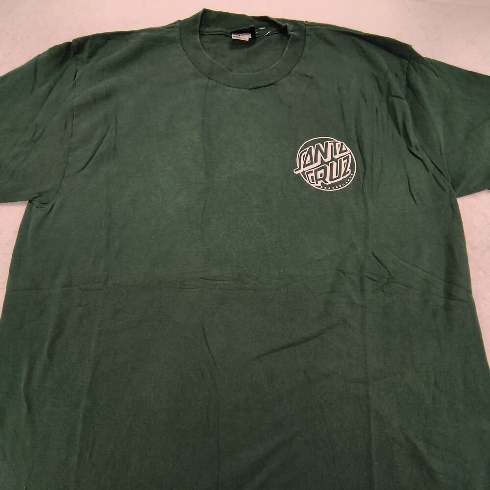 Santa Cruz Casual Crew Neck Short Sleeve Graphic Shirt Mens Size Large L Green